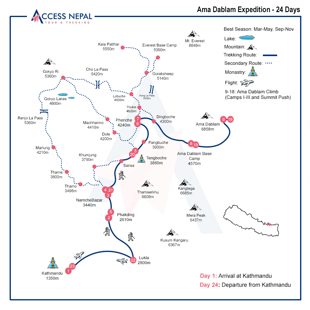 ama dablam route map