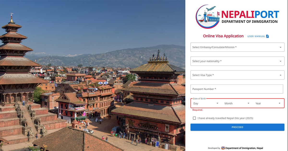 nepal tourist visa online