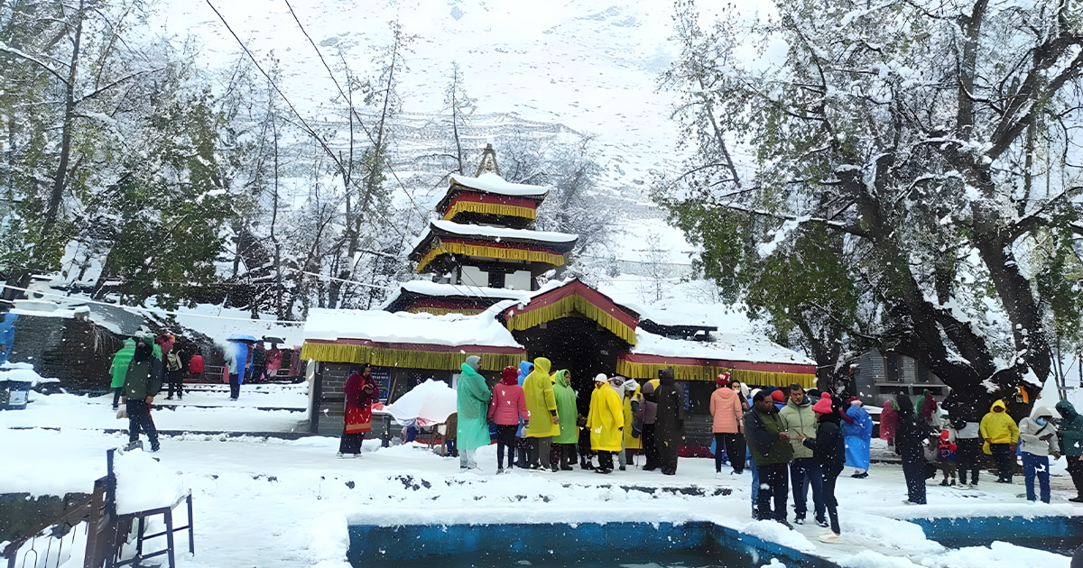 Snowfall in Muktinath Temple