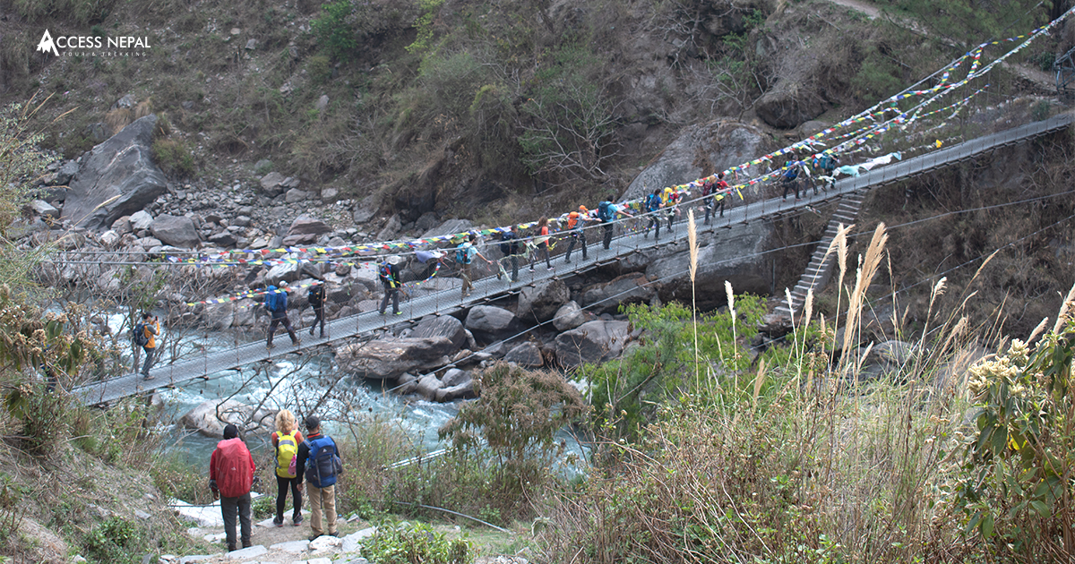 Langtang Valley Trek in Winter Trail