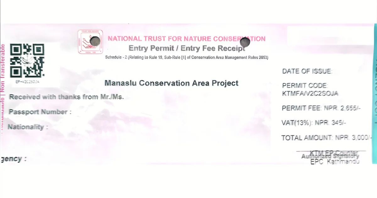 Manaslu Conservation Area Permit (MCAP)