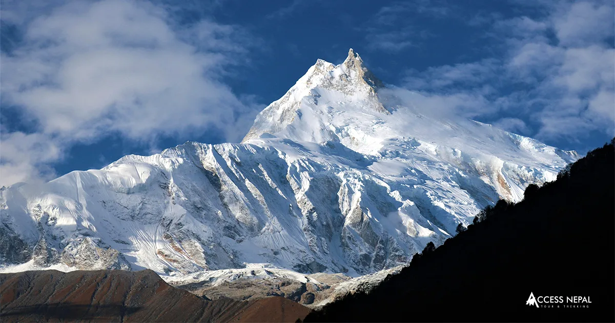 Image of Mount Manaslu taken during Manaslu Circuit Trek