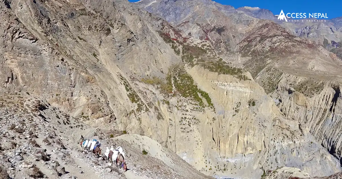 Trekking in the remote region of Nepal