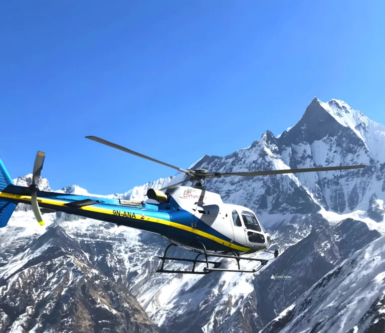 helicopter ride from Annapurna Base Camp