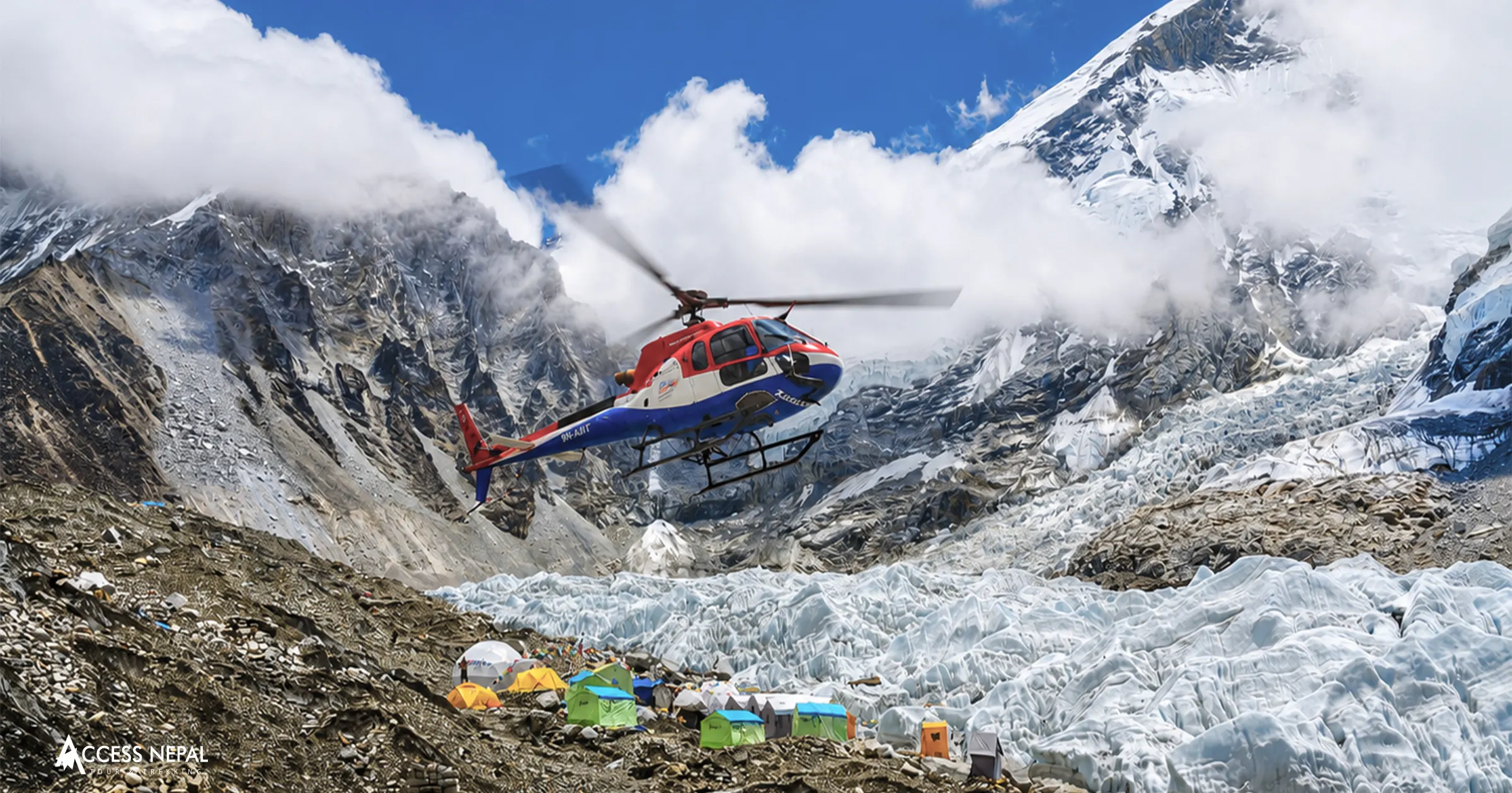 Helicopter Return in Everest Base Camp Trek
