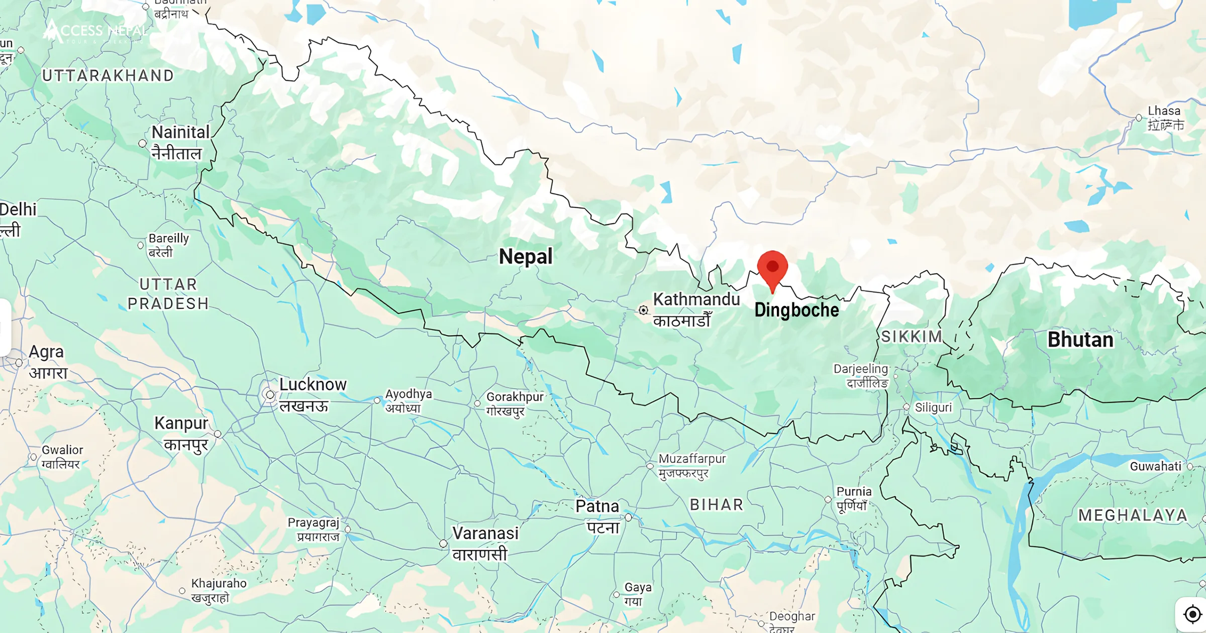 Locating Dingboche in the map of Nepal