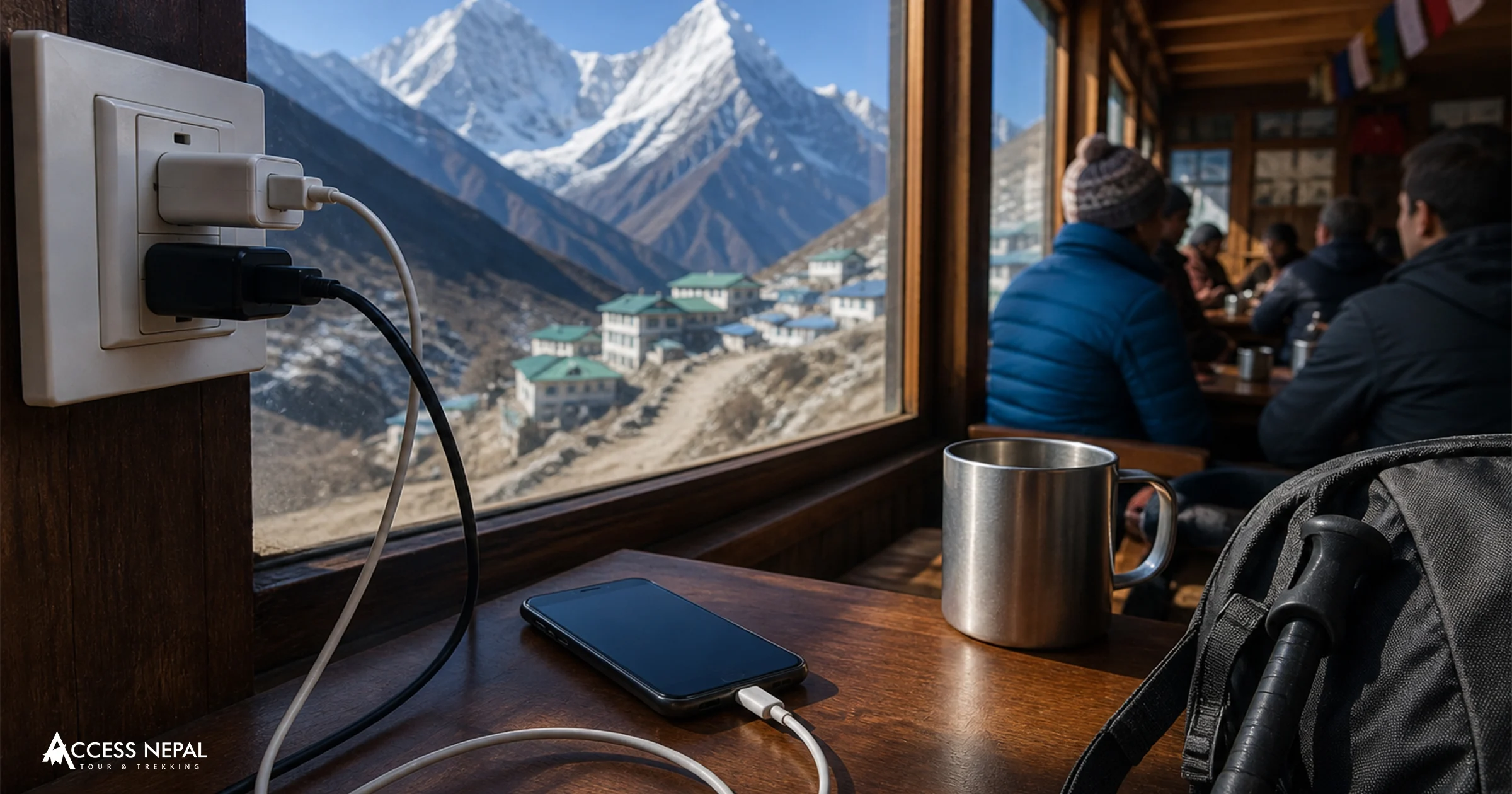 Charging Phone during Everest Base Camp Trek